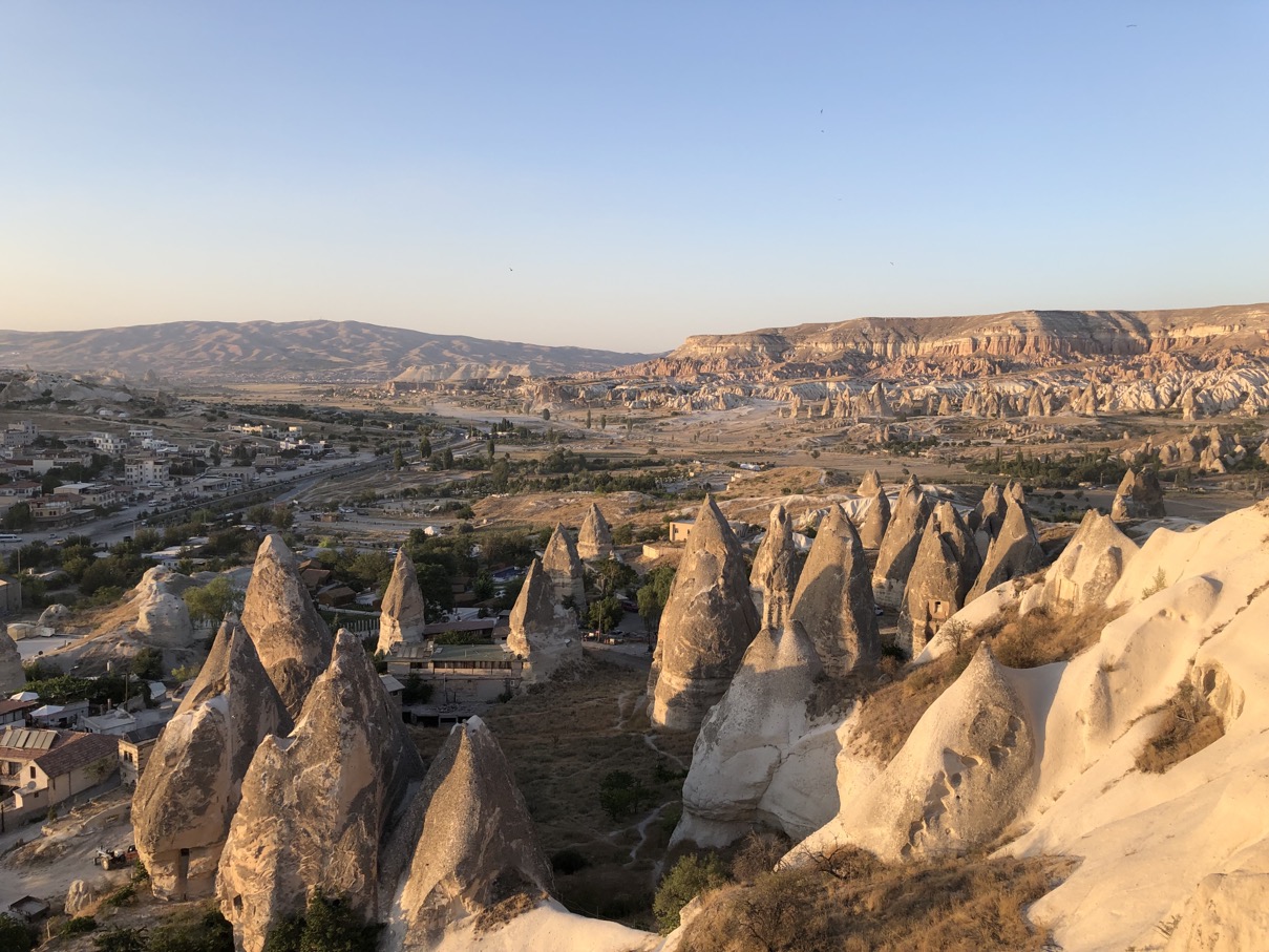 View of Cappadocia from Goreme, Central Turkey. I had clear blue skies for 7 weeks. (September 2022)